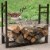 Sunnydaze 33 in Steel Firewood Log Rack with Kindling Holder - Bronze Perspective: top