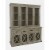Telluride Rustic Distressed Pine Sideboard Buffet Hutch with LED Lights Perspective: top