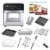 GoWISE USA 14.7-Quart Air Fryer Grill & Oven (Stainless Steel/Black), Ultimate Perspective: top