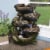 Tabletop Indoor Water Fountain LED Lights 14 5-Step Rock Falls Waterfall Decor Perspective: top