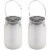 Alpine 4 In. Dia. Dancing Flame LED Solar Glass Jar Patio Lantern (Set of 2) Perspective: top