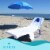 Ostrich Chaise Lounge Folding Portable Sunbathing Poolside Beach Chair, Blue Perspective: top
