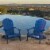 Noble House Hayle Reclining Wood Adirondack Chair in Navy Blue (Set of 2) Perspective: top