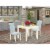 East West Furniture Oxford 3-piece Wood Dining Set in Linen White/Baby Blue Perspective: top