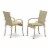 JUGU5-03A 5Pc Outdoor-Furniture Natural Color Wicker Dining Set Perspective: top