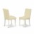 V797VE703-5 5Pc Table set-a table & 4 Chairs with Brown Color Linen Fabric Perspective: top