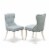East West Furniture Dublin 5-piece Wood Dining Set in Linen White/Baby Blue Perspective: top