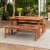 3-Piece Extendable Outdoor Patio Dining Set - Brown Perspective: top