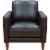 32  Wide Black Top Grain Leather Armchair | Modern Accent Chair Perspective: top