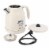 MegaChef 1.7 Liter Electric Tea Kettle and 2 Slice Toaster Combo in Matt Cream Perspective: top