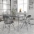 5 Piece Gray Folding Card Table And Chair Set Perspective: top