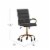 Camilia Mid-Back Black LeatherSoft Executive Swivel Office Chair with Gold Frame, Arms, an Perspective: top