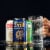 Liquid Death, Squeezed to Death, Orange-Flavored Sparkling Water Perspective: top