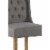 Wooden Barstool with Padded Seat, Button Tufted, Wing Back, Set of 2, Gray and Brown- Saltoro Perspective: top
