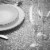 72 x 72 Silver Sequin Tablecloth Overlay, Sparkly Square Table Cloth Perspective: top