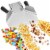 Commercial French Fry Scoop, Double Handle - Stainless Steel Scooper Perspective: top