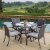 Noble House San Pico 5 Piece Outdoor Dining Set in Gray Perspective: top
