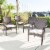 Noble House San Pico Wicker Stacking Patio Dining Arm Chair in Brown (Set of 4) Perspective: top