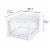 Sterilite 27 Quart Clear & White Plastic Storage Bin with One Drawer, 8 Pack Perspective: top