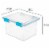 Sterilite Large 32 Qt Home Storage Container Tote with Latching Lids, (8 Pack) Perspective: top