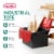 Sterilite 12 Gallon/45 Liter Hinged Lid Industrial Tote, Red Lid (12 Pack) Perspective: top