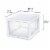 Sterilite 27 Quart Clear & White Plastic Storage Bin with One Drawer, 16 Pack Perspective: top