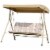 Retro Style 3 Seat Metal Frame Backyard Garden Canopy Top Cushioned Patio Swing Perspective: top