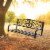 Metal Porch Swing Chair Hanging Bench Chair Fleur-De-Lis Design Yard Deck Perspective: top