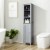 66  Grey Storage Organizer, Thin Bathroom Cabinet, Space Saver w/ 2 Tier Shelves Perspective: top