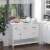 47  Modern Kitchen Sideboard Buffet Storage Cabinet w/ Adjustable Shelves, White Perspective: top