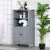 Freestanding Bathroom Linen Floor Cupboard with Multi-Tier Shelving and Tabletop Perspective: top