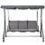 3-seat Outdoor Backyard Swing Chair Patio Bench Adjustable Canopy Padded Perspective: top