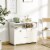 Modern Server Buffet Credenza with Adjustable Shelves and Cross Bar Design Perspective: top