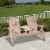 Outdoor Patio Adirondack Double Bench w/ Center Table, Natural Perspective: top