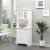 Wooden Dining Room Cupboard Pantry with Framed Glass Doors and Open Counter Perspective: top