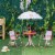 Kids Foldable Picnic Table and Chair Set w/ Removable Adjustable Umbrella Perspective: top