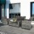 4-pc Outside Deck & Balcony Wicker Furniture Set w/ Seating & Coffee Table Grey Perspective: top