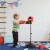 Indoor Fun Toy Punch Boxing Bag w/ Fillable Base & Soft Safety Mitts for Kids Perspective: top