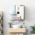 Wall-Mount Mirror Vanity Bathroom Stainless Steel w/Door Shelves, Silver 24 x26 Perspective: top
