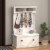 Hall Coat & Shoe Storage Cupboard  Corner Hall Tree, White Perspective: top