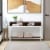 Media Console Table/Industry Desk with 4 Open Shelves and X Bar Metal Frame Perspective: top