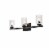 Cassie 3 lights bath sconce in black with clear shade Perspective: top