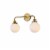 Hanson 2 lights bath sconce in brass with frosted shade Perspective: top