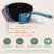 NutriChef 11 Piece Nonstick Stripe Pattern Kitchen Cookware Set, Royal Blue Perspective: top