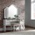 Magnolia Manor White Vanity Stool Perspective: top