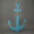 32 Inch Turquoise Blue Wood Anchor Wall Sculpture Nautical Home Decor Beach House Art Perspective: top
