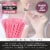 300ct Plastic Pink Disposable Party Drinking Straws 10" Perspective: top
