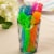 Plastic Silverware Set - 216-Piece Neon Cutlery in Green, Blue, and Pink Perspective: top