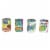 16-Piece Grocery Store Kids Pretend Play Stackable Cardboard Cans Toy Foods Perspective: top