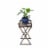 ORE International 27  Tall Gray Stone Slab Black and Gold Metal Plant Stand Perspective: top